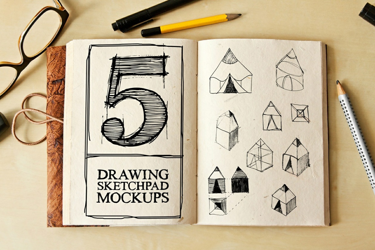 Download Drawing Sketch Pad Mockups | Graphic Shelter - Sellfy.com