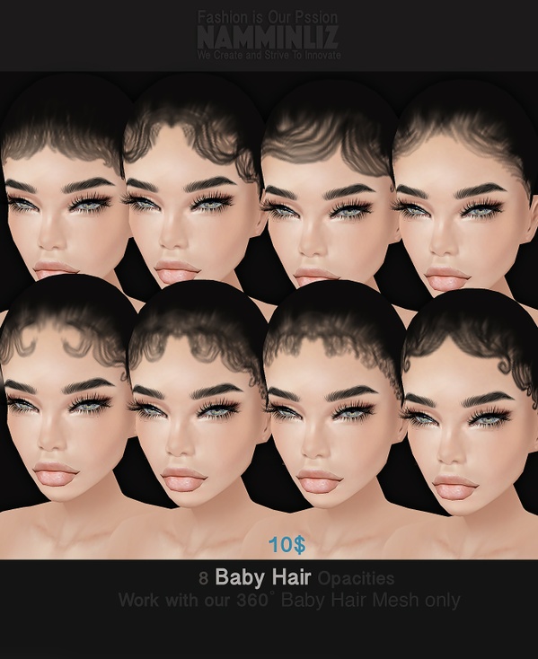 6 BABY HAIR 360° OPACITY imvu Hairstyle | NAMMINLIZ - Sellfy.com