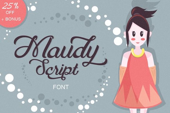 Free Maudy Script 25 Off Bonus Script Fonts